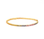 Rainbow Sapphire Princess Cut Tennis Bracelet