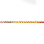 Rainbow Sapphire Princess Cut Tennis Bracelet